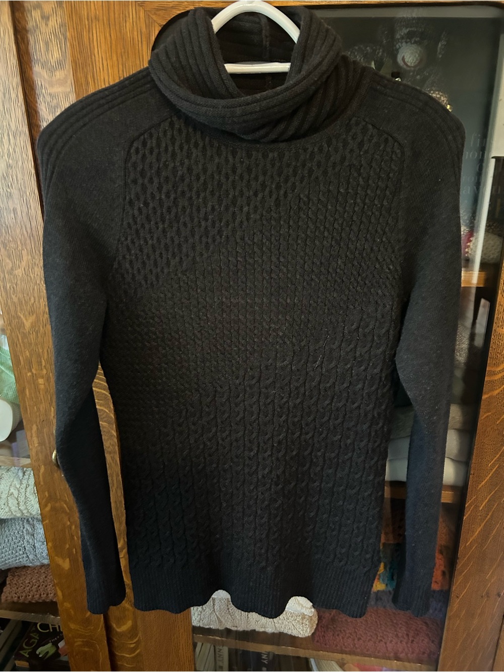Smartwool Merino Blend Cableknit Turtleneck Sweater in Charcoal Grey - Women